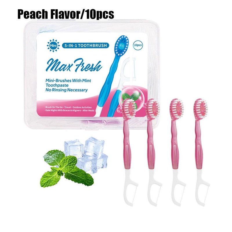 Disposable mini toothbrush with bursting beads, multi-functional dental floss, freshens breath, cleans oral cavity, travel portable toothbrush wholesale.